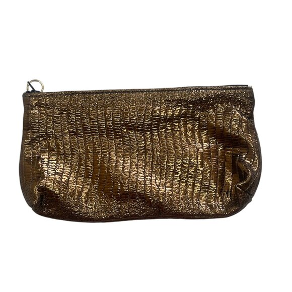 Marilu Large Leather Metallic Bronze Handbag ~ Hobo Bag ~ Bucket Bag Drawstring - Picture 12 of 12